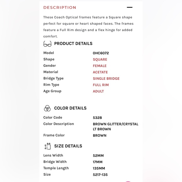 Coach Glasses Frames 0HC6072 BROWN GLITTER/CRYSTAL LT BROWN - Picture 2 of 6